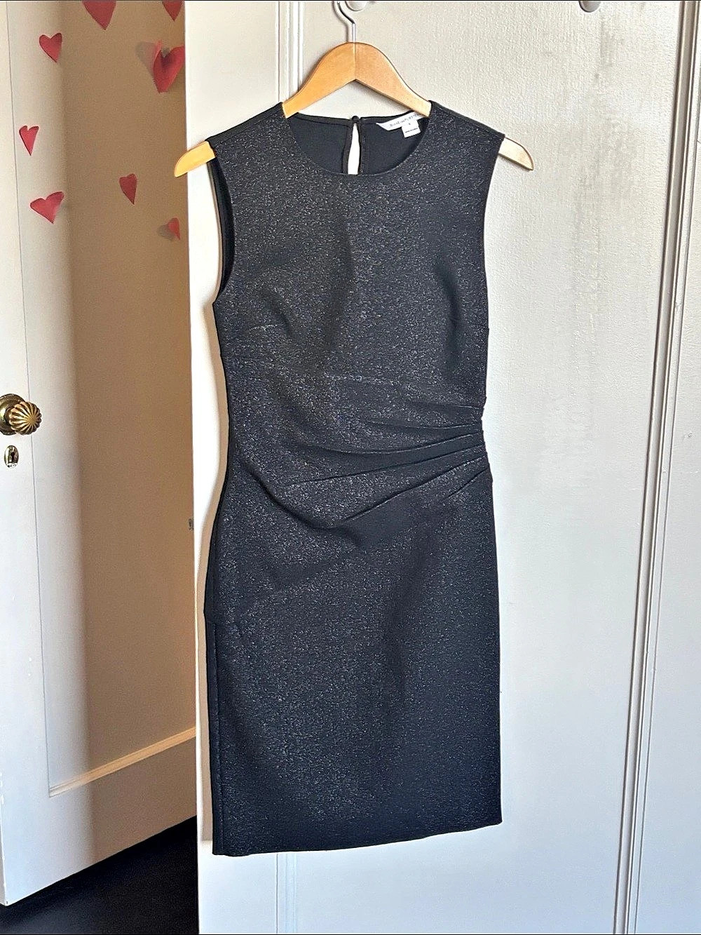 Diane von Furstenberg Sparkle Ruched Mini Dress Size 6 Like New